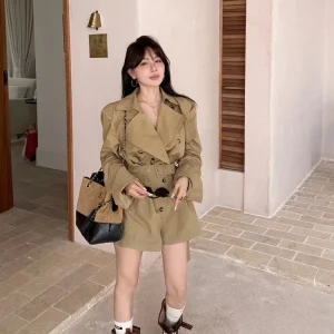 2025 Early Autumn New Arrival: Retro High-Waist Slim Cargo-Style Lapel Designed Jumpsuit - Spicy Girl Shorts - AliExpress Jumpsuits&Rompers