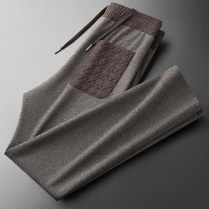 Winter and autumn luxury Italian style dark color contrast thick acetate wool pants for men, straight-cut sports casual pants - AliExpress Pants