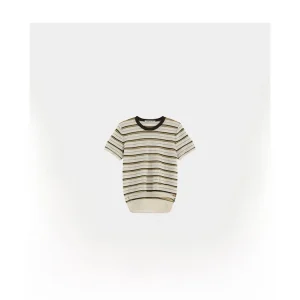 Corazon Del Alma Retro Knitted Cotton T-irt round Ne ort Sve Lightweight Breathable Striped Women's Casual Top - AliExpress Sweaters&Jumpers