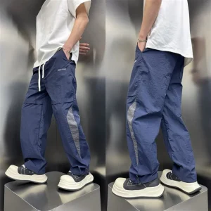 American High Street Patchwork Work Pants Men's Qui Dry Paratrooper Loose Casual Straight Leg Long Pants Summer New Arrival - AliExpress Pants