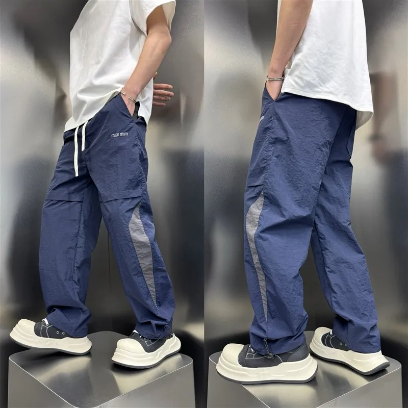 American High Street Patchwork Work Pants Men's Qui Dry Paratrooper Loose Casual Straight Leg Long Pants Summer New Arrival - AliExpress Pants