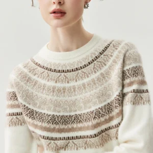CHICUU Women Autumn Winter O-neck Vintage Style Pullover Sweater 100% Cashmere Knitwear Thick Warm Jacquard Knitting Sweater Top - AliExpress Sweaters&Jumpers
