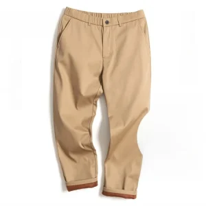 Men's Winter Thiened Fce Lined Elastic Waist Casual Pants Dad Sle Straight Leg Cotton Trousers for Middle Aged And Eld... - AliExpress Pants