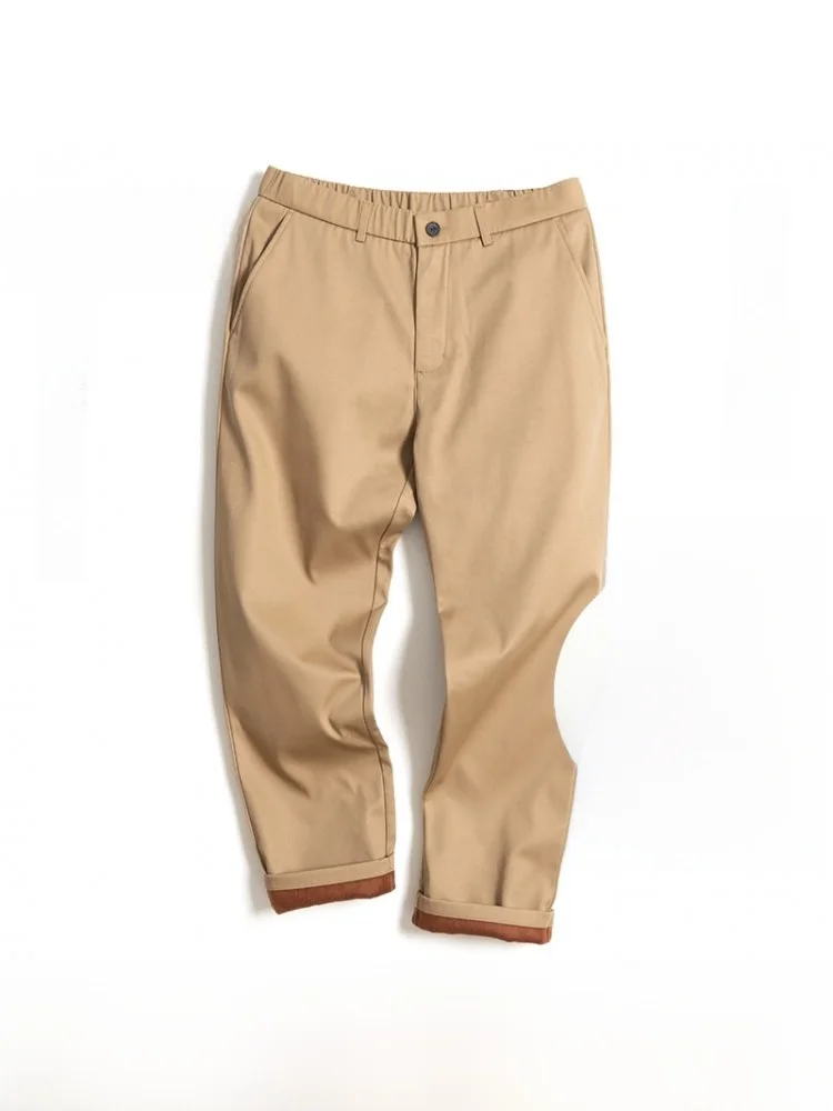 Men's Winter Thiened Fce Lined Elastic Waist Casual Pants Dad Sle Straight Leg Cotton Trousers for Middle Aged And Eld... - AliExpress Pants