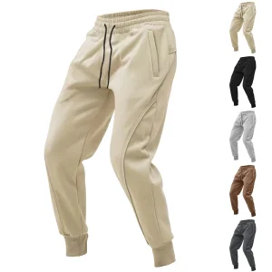 Loose Fit Mens Solid Joggers - Soft Slight Stretch Drawstring Polyester Pants for Outdoor Sports and Casual Wear - AliExpress Pants