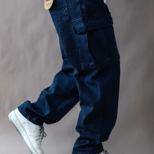 American Sle Loose Casual Men's Work Pants Heavy Du Blue Spring Autumn New Long Straight Leg Wide Leg Jeans Waed - AliExpress Pants