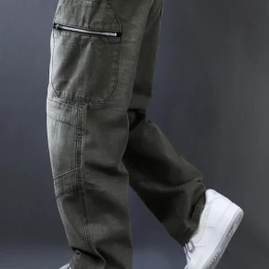 Men's Casual Cotton Work Pants Straight Leg Loose Fit Faded Long Trousers American Logging Sle Youthful Spring Autumn Wear - AliExpress Pants