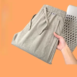 Ultra-Thin Linen Cotton Sports Pants Straight Leg Casual Trousers for Men Mid-Aged Men Business Style Green Color - AliExpress Pants