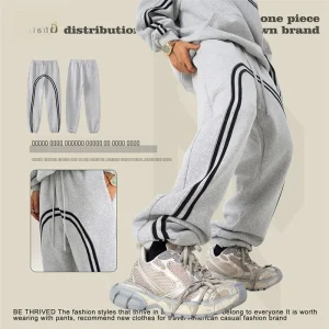 Men's Knitted Fce Lined Sports Pants Loose Fit Comfortable Casual Trousers Autumn Winter Faion Trendy Brand ex Kids - AliExpress Pants