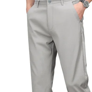 QYLVAWOY 78% Lyocell Men's Spring Summer Linen Straight-Leg Trousers Middle-Aged Thin Casual Pants Men's Suit Pants LJ2407 - AliExpress Pants