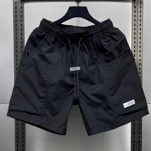 High-End Men's Summer Thin Harlan Casual Wide Leg Five-Quarter Pants Qui Dry Work Trousers Faionable Streetwear orts - AliExpress Pants