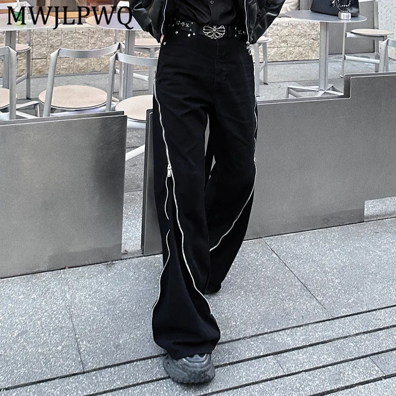 MWJLPWQ Trendy Casual Men's Spring New Flared Pants High Street Loose Side Zipper Design Versatile Trousers Autumn Tide 13490 - AliExpress Pants