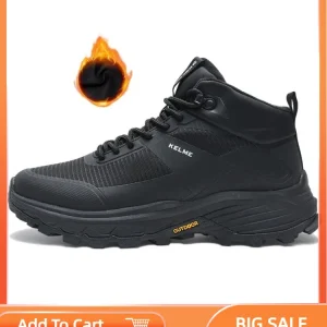 Kelme Men's Cotton Shoes Trend Retro Velvet Boots Sports And Leisure Shoes Thick Soled Shoes Outdoor Hiking Shoes - AliExpress Sneakers