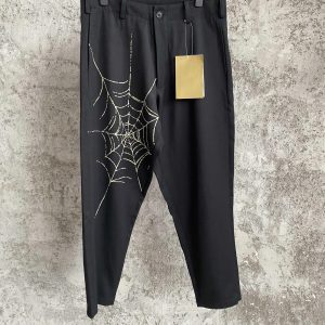 Spider web printed gabardine black tapered pants, Harun pants - AliExpress Pants
