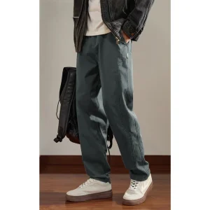 American Sle Loose Straight Leg Casual Pants Men's Autumn 2025 New Retro Trendy Patchwork Slim Fit Elastic Workwear - AliExpress Pants