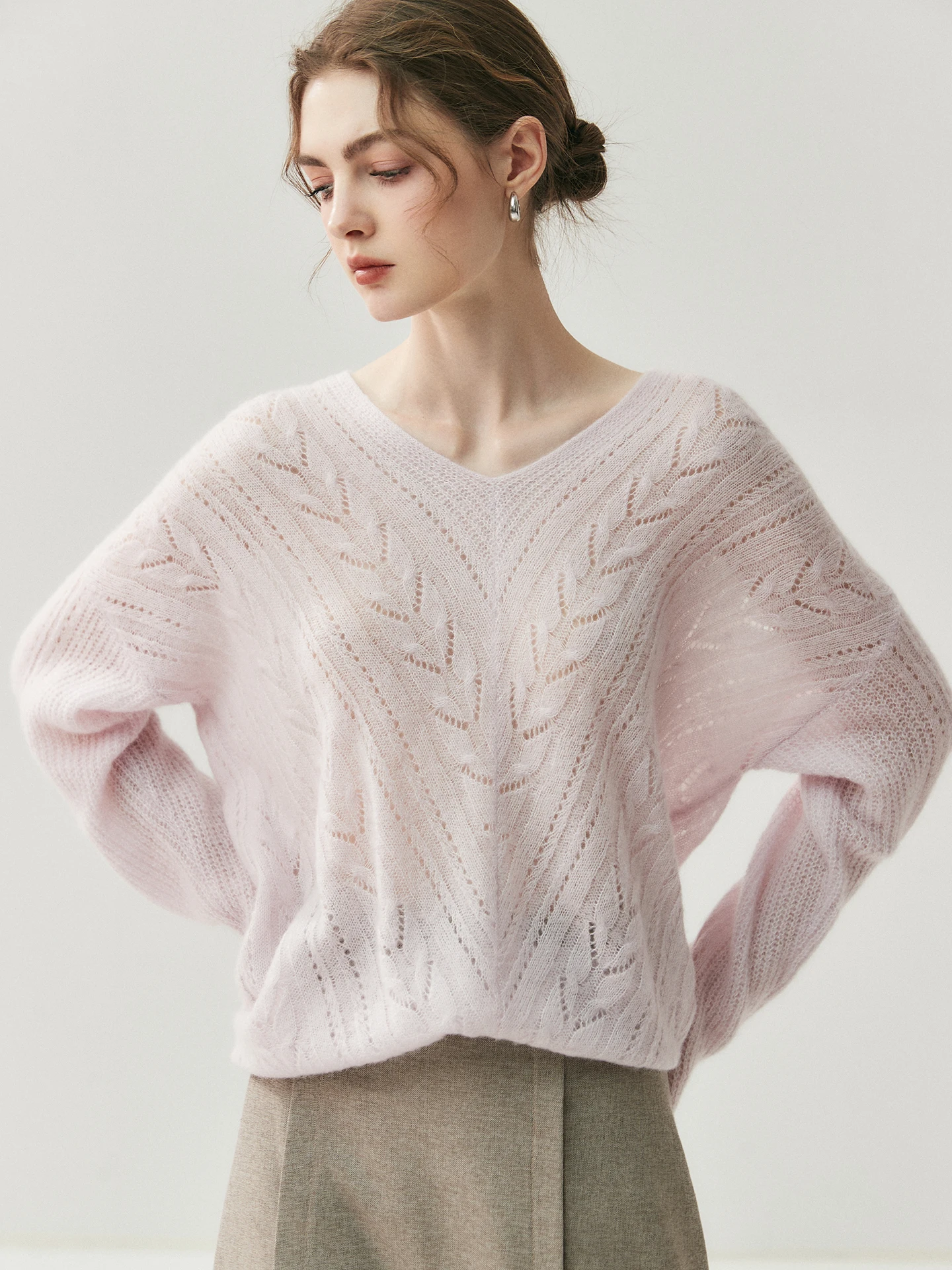 Women's Loose Fit V-Ne Camere Sweater Hollow out Knitted Long Sve Faionable Slimming Top Le Pattern Casual Sle - AliExpress Sweaters&Jumpers
