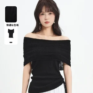 Elegant Summer Short Sleeve Sweater One Shoulder Design Memory's Starting Point Casual Loose Fit Medium Softness Regular Knit... - AliExpress Sweaters&Jumpers