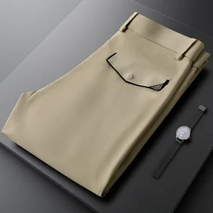 Busin Casual Slim Fit Khaki Men's Pants Thin Straight Tube Summer Faionable Lightweight Trousers by Ja Charles - AliExpress Pants
