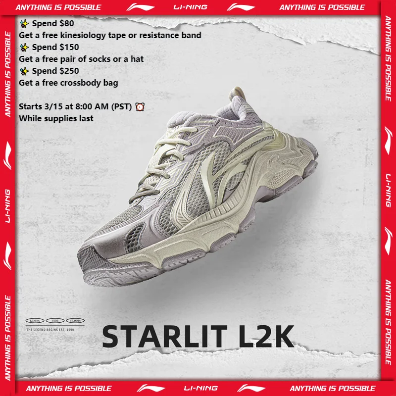 Li-Ning Women's STARLIT L2K Lifestyle Shoes Cushioning Lightweight Rebound LiNing Stylish Classic Casual Shoes AGLW078 - AliExpress Sneakers