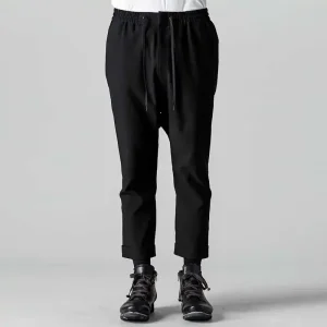 YOJI OOAK nine-quarter cuffed elastico-waisted shorts Dark functional leg Harlan pants casual pants port fashion - AliExpress Pants