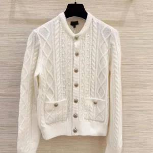 White Knitted Sweater Coat Women's Autumn Winter High Know Old Money Sle Faion Top High End Sensation Small Fraance Sle - AliExpress Sweaters&Jumpers