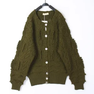 Vintage Autumn Winter Hand Knitted Wool Sweater Open Cardigan Bean Pattern Hollow out Design Women's Loose Fit Long Sleeve ro... - AliExpress Sweaters&Jumpers