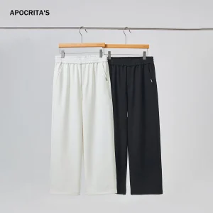 Men's Casual Fce Lined Straight Leg Pants Elastic Waist Long Trousers Autumn Winter Loose Fit Sports Sle een Color - AliExpress Pants