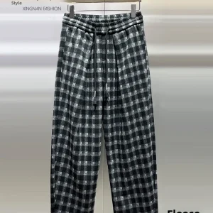 Trendy Men's Fleece Lined Straight Leg Casual Pants Winter Plaid Drapey Loose Fit Versatile Sweatpants Casual Trousers - AliExpress Pants