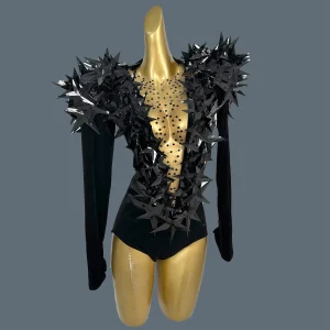 Designer Showgirl Singer Five-pointed Star Low-cut Bodysuit Fancy Velvet Dance Outfit Party Drag Queen Performer Wear Hengxing - AliExpress Jumpsuits&Rompers