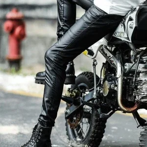 Autumn Winter PU Leather Motorcycle Pants Slim Fit Men's Performance Long Trousers Straight Leg Youthful Sle Touring Jeans - AliExpress Pants