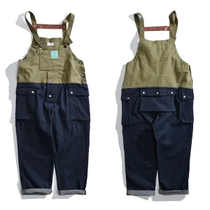 Reverse Craftsman American Street Style Color Block Jumpsuit Overalls European Style Workwear - AliExpress Pants