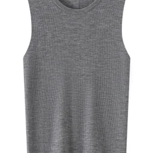 Ultra-Fine Spun 00% Wool Yangzhou Yarn Vest Women's round Ne Svel Knitted Slimming Base irt Top Thin Wool Knitwear - AliExpress Sweaters&Jumpers