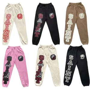 Saint Vanity American Style Casual Cotton Pants Letter Print Loose Fit Straight Leg Youthful Autumn Winter Spring Men's Wear - AliExpress Pants
