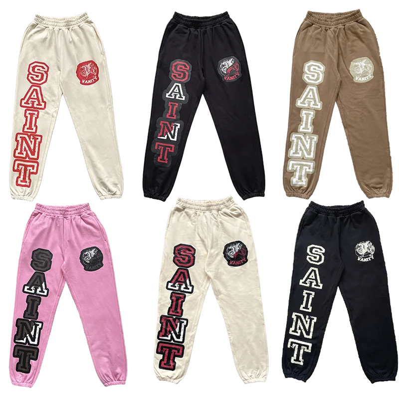 Saint Vanity American Style Casual Cotton Pants Letter Print Loose Fit Straight Leg Youthful Autumn Winter Spring Men's Wear - AliExpress Pants