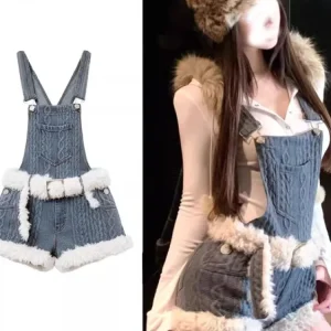 Slimming Knitted Onesie with oulder Straps for Women High Waist Straight Leg ort Pants High Faion Trend Autumn Winter N... - AliExpress Jumpsuits&Rompers