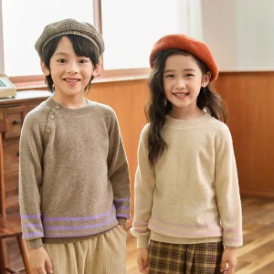 Autumn and Winter New Wool Boys and Girls Medium and Big Children Knitted Inner Match Contrast Color round-Neck Lo - AliExpress Sweaters&Jumpers