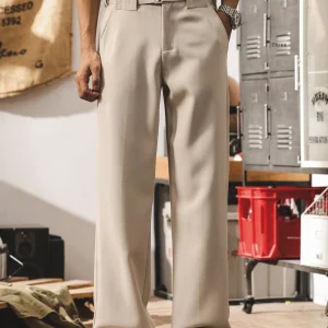 Casual Straight Leg Long Trousers for Men Summer Faion Brand Loose Fit Commute Pants Cool And Haome Light Maturi Sle - AliExpress Pants