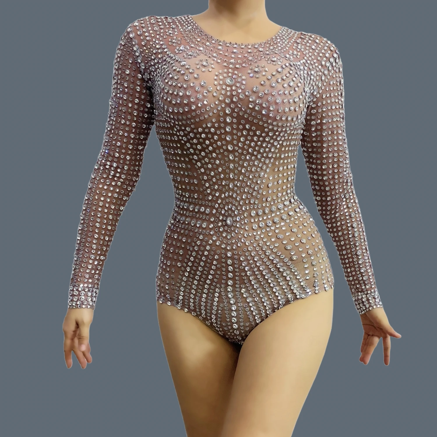 Sparkly Crystals Sexy Mesh Bodysuit Women Celebrate Event Show Party Outfit Night Club Dance Performance Costume Shuangjiang - AliExpress Jumpsuits&Rompers