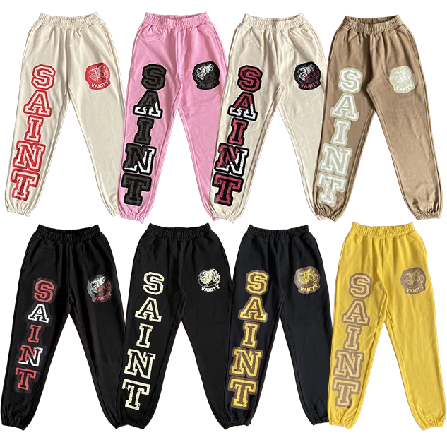 Saint Vani American Sle Cotton Pants Letter Print Casual Trousers Straight Leg Bunching mid Waist Youthful Spring Leisure - AliExpress Pants