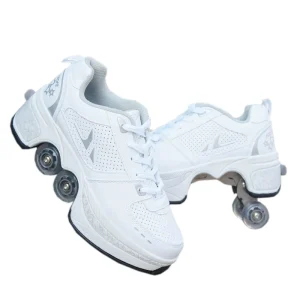 Deformation Roller Shoes Parkour Wheel Shoes 4 Wheels Rounds Of Running Shoes Roller Skates Shoes for Unisex Kids Skating Shoes - AliExpress Sneakers