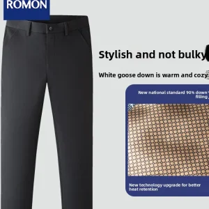 Rn Men's down Pants Heavyweight Goose down Winter Outerwear Warm Casual Trousers Busin Protection Knees Faion Ci - AliExpress Pants