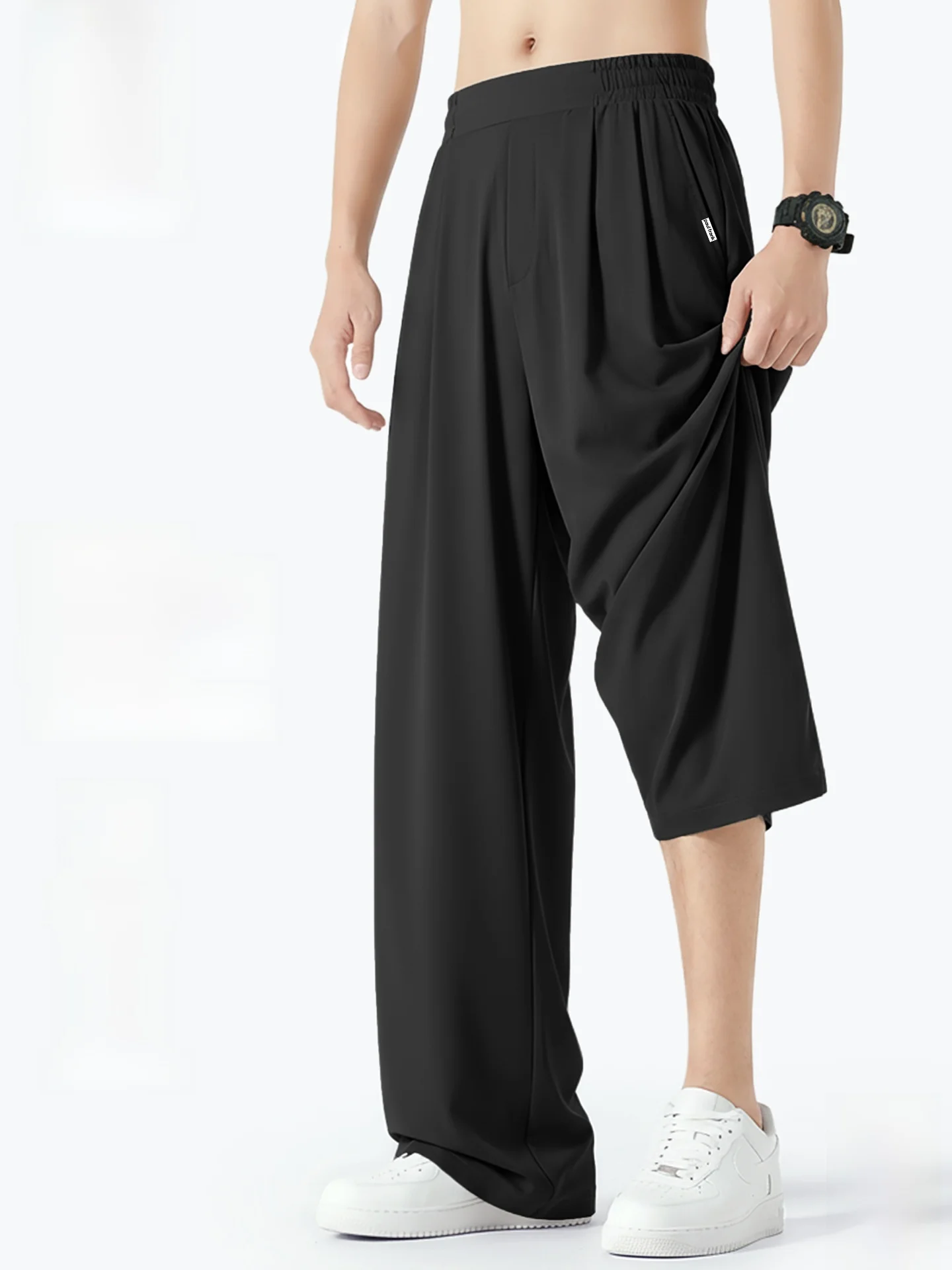 Men's Ice Silk Drape Straight Leg Pants Summer New Cool Feeling Breathable Casual Wide Leg Pants Faionable Stree... - AliExpress Pants