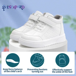Princepard Orthopedic Kid Sneakers White Color Back to School Children's Casual Shoes for Girls Boys with High Top Arch Support - AliExpress Children's Shoes