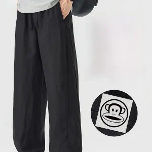 PaulFrank Cooling Lyocell Casual Pants Men's Summer Trendy Loose Straight Bla Long Trousers Breathable Comfortable Youth Fa... - AliExpress Pants