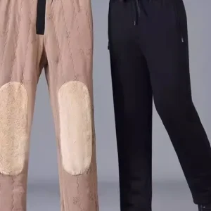 Men's Winter Thiened Fce Lined Cotton Pants High Waist Large Size Warm Trousers Outdoor Wear Anti Cold Knee And Waist Pr... - AliExpress Pants