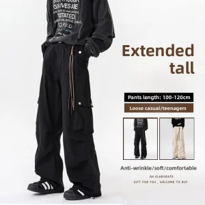 Extended Work Trousers Men's Tall N2024 New Dstring ket Harbor Sle Loose Wide Leg Super Long Pants 0cm Casual Pants - AliExpress Pants