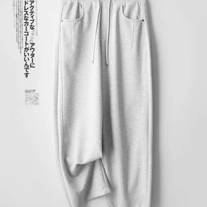 Men's Casual Loose Straight Leg Pants Autumn Winter k Stripe Elastic Waist Wide Leg Trousers Faionable Street Sle - AliExpress Pants