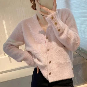 Faionable V-Ne Long Sve Loose Gold Buttoned Top ort Commute Outerwear Ele Autumn Winter New Arrival Women's Knit... - AliExpress Sweaters&Jumpers