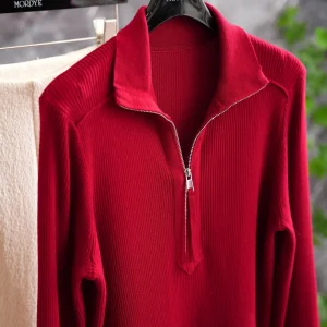 Red to the Core ! Angle Godd ! Pull Zipper Red Wool Slim ort Knitted Sweater f Zipper Knitwear oulder Straight - AliExpress Sweaters&Jumpers