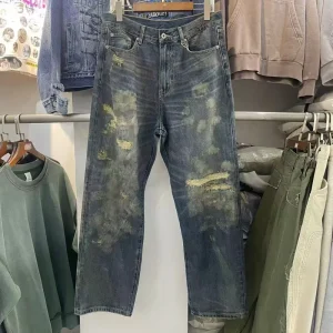 Waed American Casual Straight Leg Jeans Men's Loose Fit Ripped Vintage Sle mid Waist Cotton Summer Faionable - AliExpress Pants